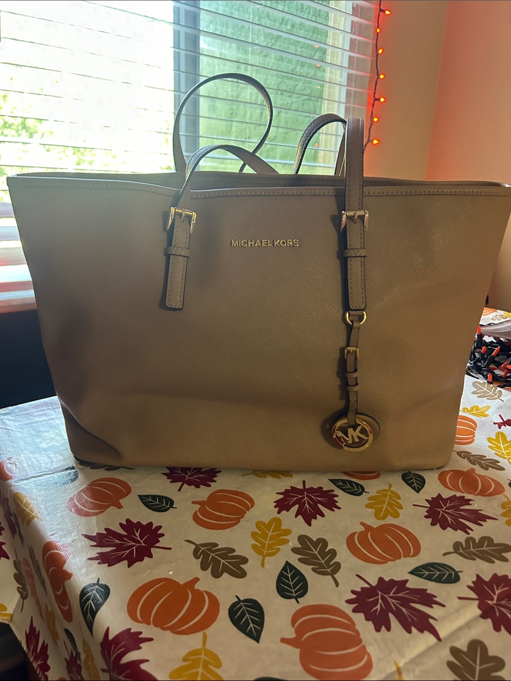 Michael Kors Leather Tote Bag in Light Brown
